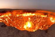 There’s a 225 ft Gas Crater in Turkmenistan That’s Been Burning Since 1971