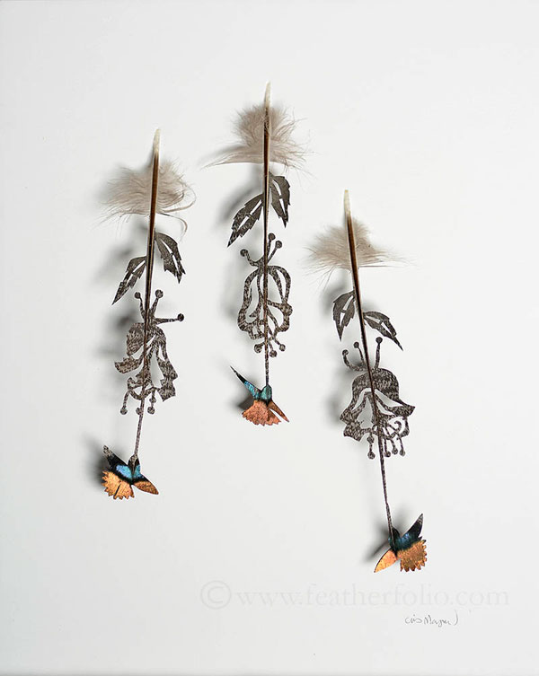 Artist Turns Moulted Feathers Into Works of Art Using Scissors ...