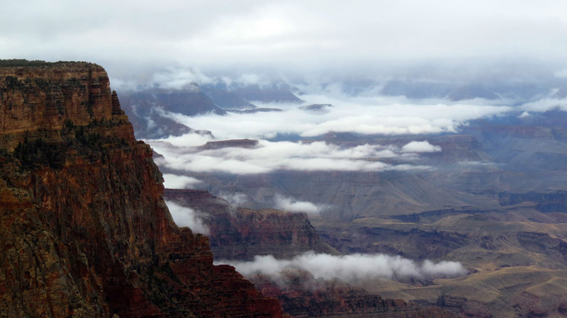 grand canyon filled with clouds inversion 2014 (2)