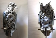 Artist Turns Old Hubcaps Into Awesome Animal Sculptures
