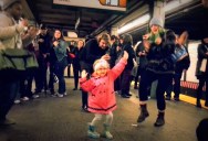 Little Girl Dances Like Nobody’s Watching on a Subway Platform in NYC