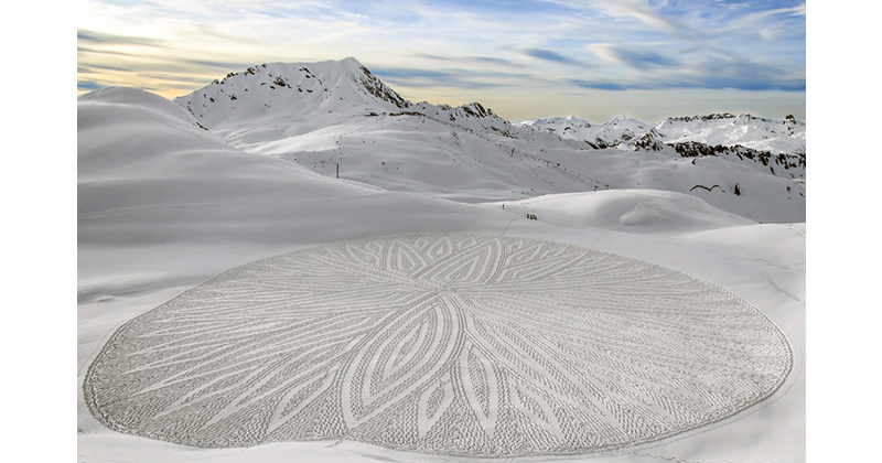 Artist Uses Compass, String and Measuring Tape to Create Amazing Snowshoe Art