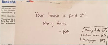 son pays off parents mortgage for christmas Son Brings Parents to Tears, Pays Off Their Mortgage for Christmas