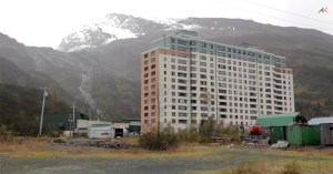 almost everyone in this small town of whittier alaska lives in this one building almost everyone in this small town of whittier alaska lives in this one building