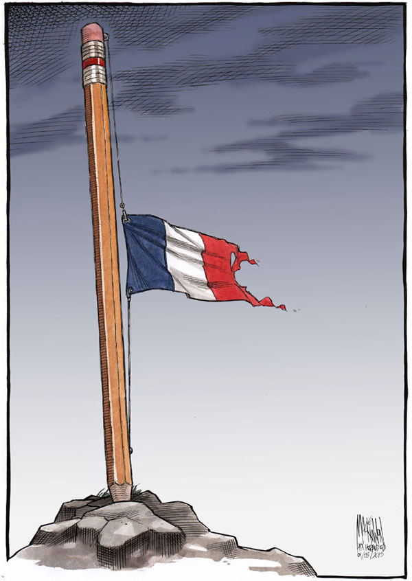 comics in memory of charlie hebdo 3 Artists Around the World Respond to the Charlie Hebdo Attack in the Best Way Possible