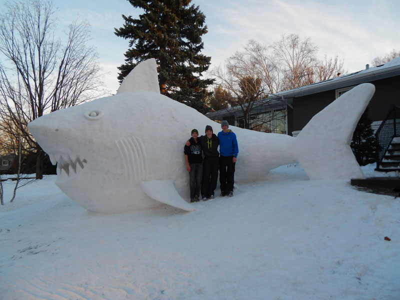 Every Year These Brothers Make a Giant Snow Sculpture on their Front Lawn »  TwistedSifter