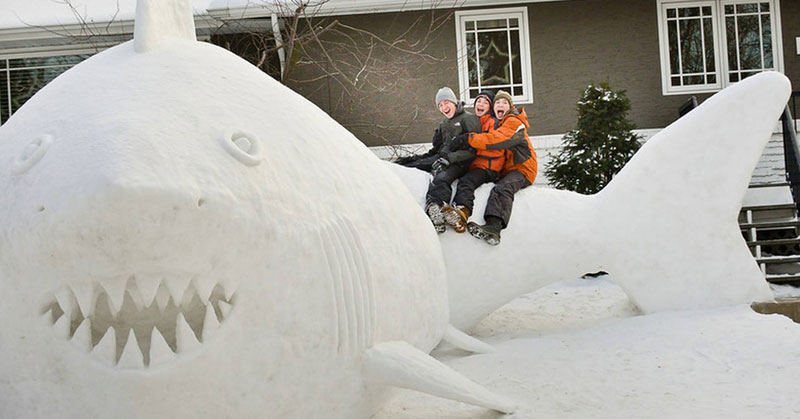 Every Year These Brothers Make a Giant Snow Sculpture on their Front Lawn (3)