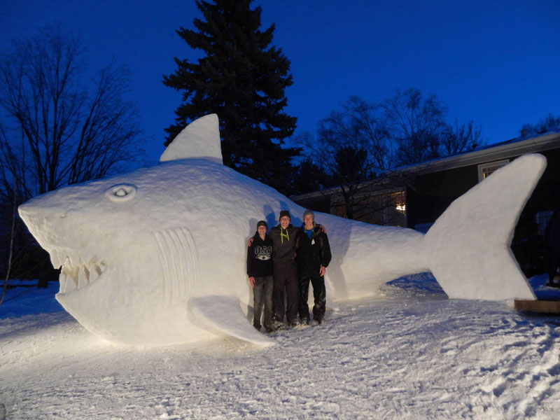 Every Year These Brothers Make a Giant Snow Sculpture on their Front Lawn (5)