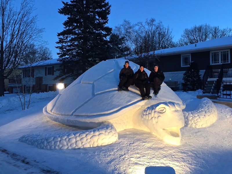 Every Year These Brothers Make a Giant Snow Sculpture on their Front Lawn (7)