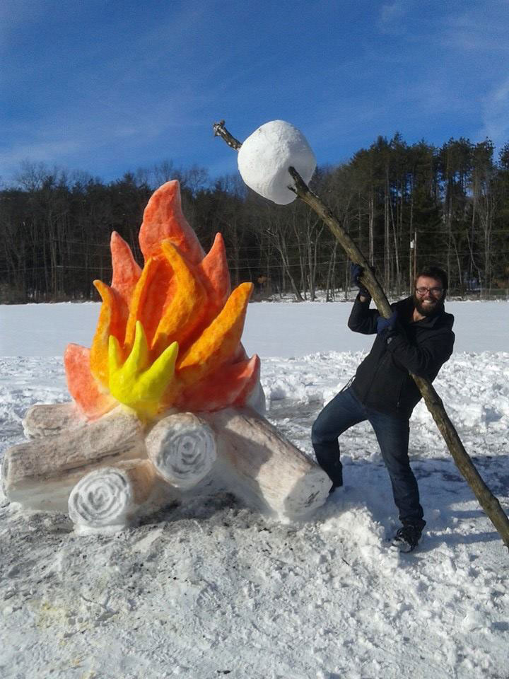 Giant Fire and Marshmallow Out of Snow by shaffer art studio (1)