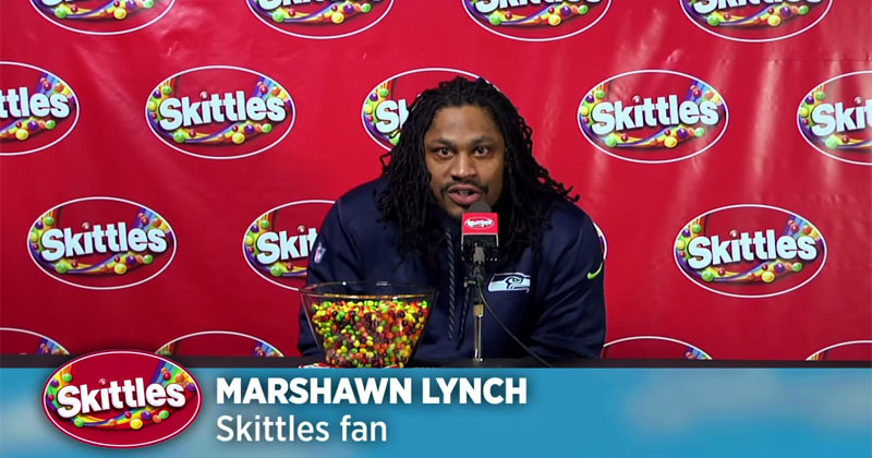 Marshawn Lynch Stiffs Reporters but Gives Skittles the Best Press Conference Ever