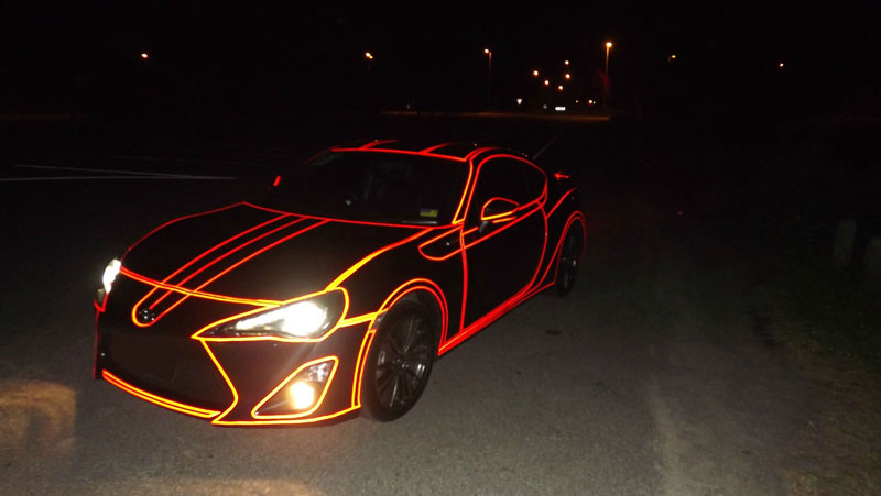 this guy made a tron car using reflective vinyl tape (4)