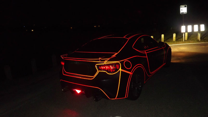 this guy made a tron car using reflective vinyl tape (6)
