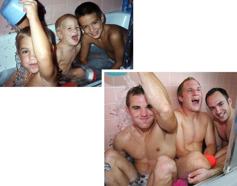 Three Brothers and their Dad Make a Calendar of Recreated Photos for Mom (1)