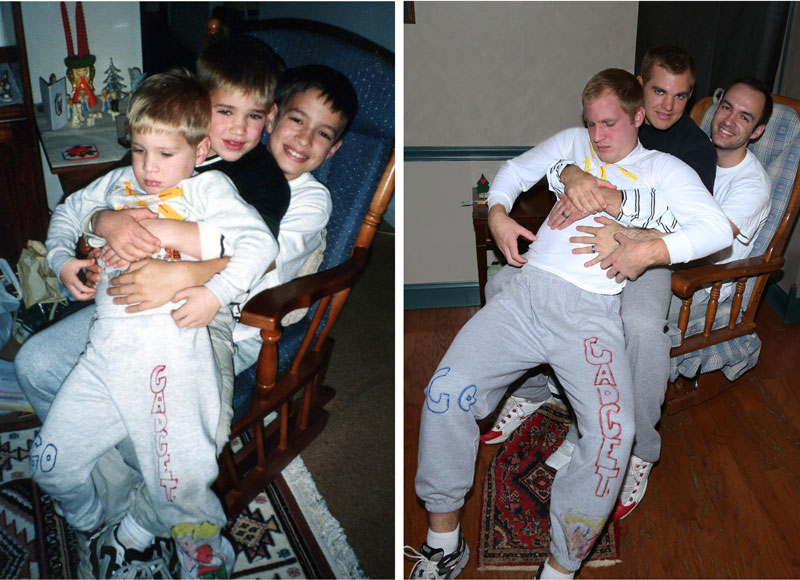 Three Brothers and their Dad Make a Calendar of Recreated Photos for Mom (10)