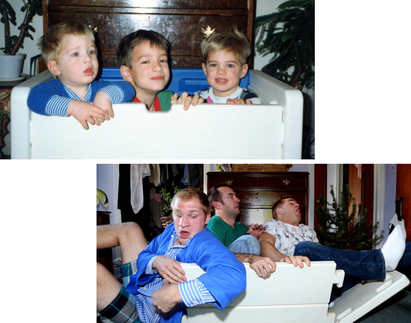 Three Brothers and their Dad Make a Calendar of Recreated Photos for Mom (12)