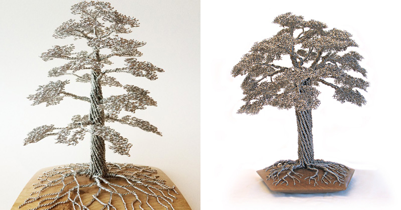 Wire Tree Sculptures by Clive Maddison