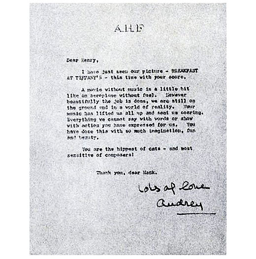 audrey hepburn letter breakfast at tiffanys 20 Amazing Letters Worth Reading