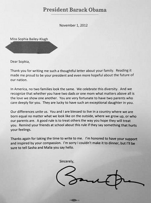 obama letter to sophia 2 20 Amazing Letters Worth Reading