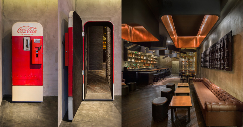 speakeasy bar hidden behind old coke machine shanghai A Clever Hotel Room Loft Designed for Longer Stays