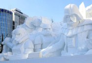 Japanese Army Brigade Builds 50 ft Vader Out of Snow