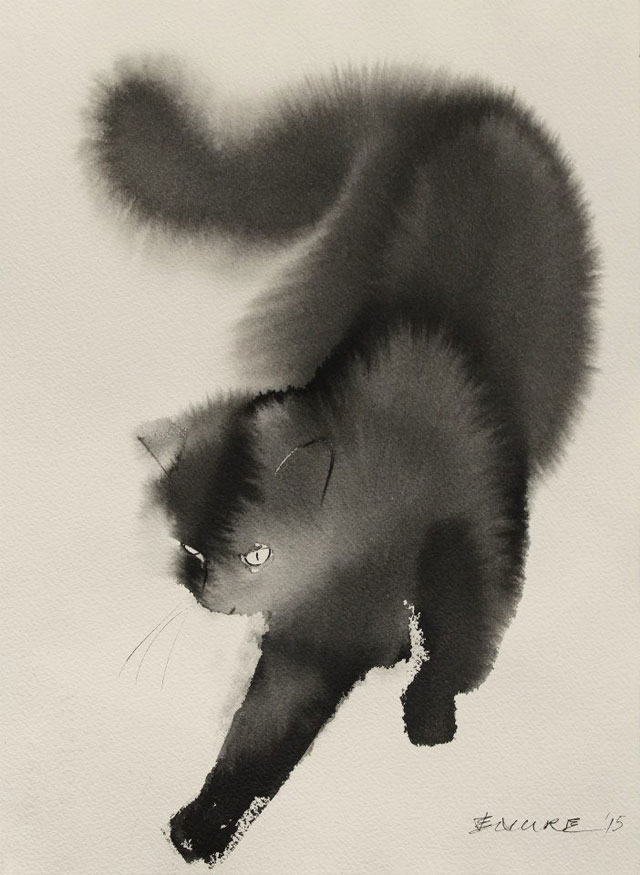 watercolor cats by endre penovac (8)