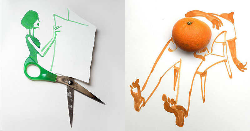 16 Creative Sketches That Incorporate Everyday Objects