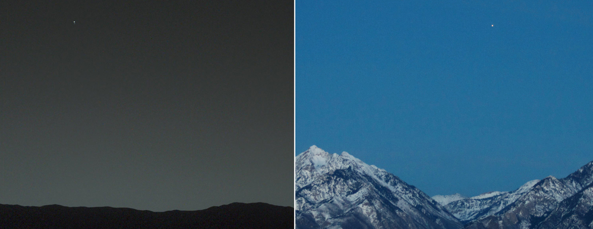 earth from mars and mars from earth Picture of the Day: Earth from Mars and Mars from Earth
