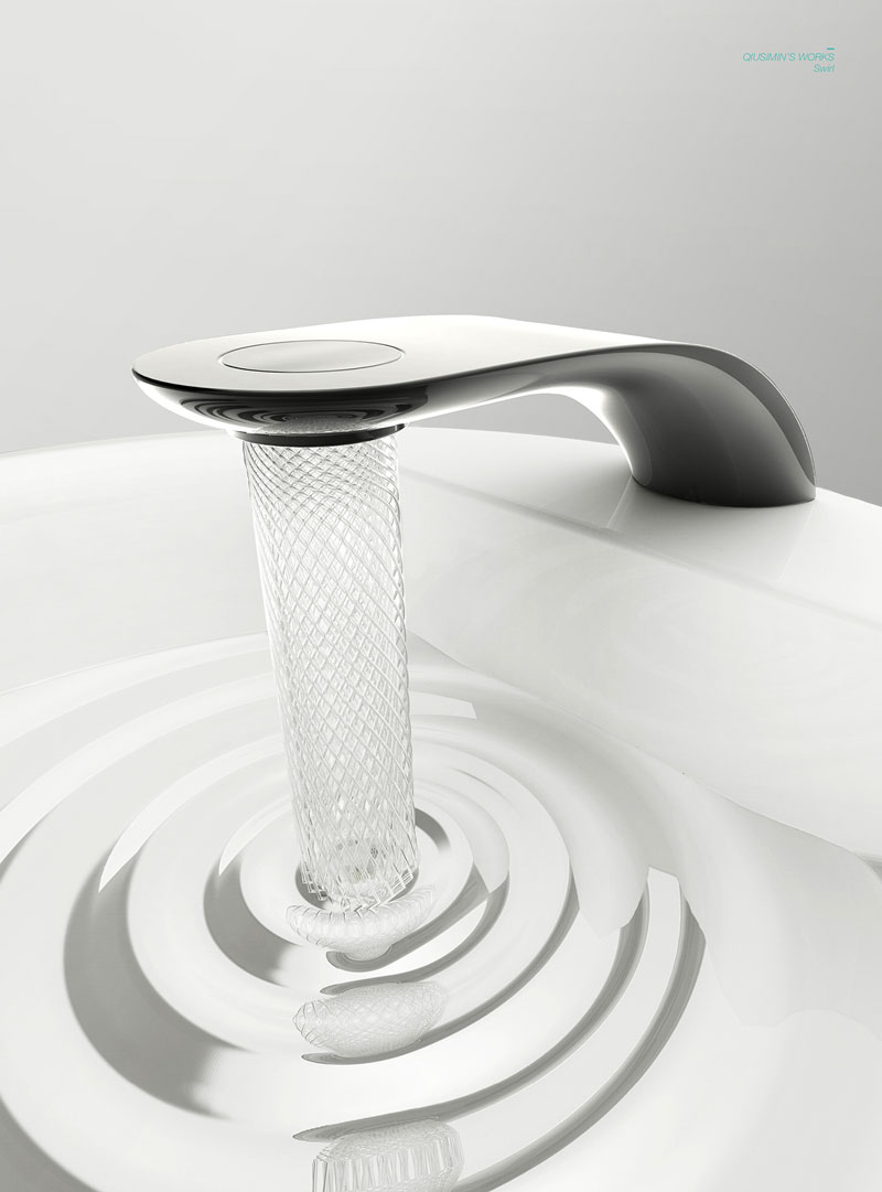 simon qiu Designs Faucet that Saves and Swirls Water Into Amazing Patterns (3)