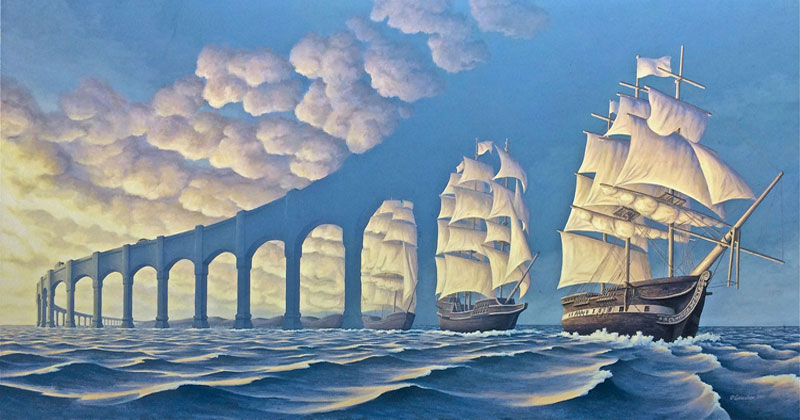 23 Mind Bending Optical Illusion Paintings by Rob Gonsalves