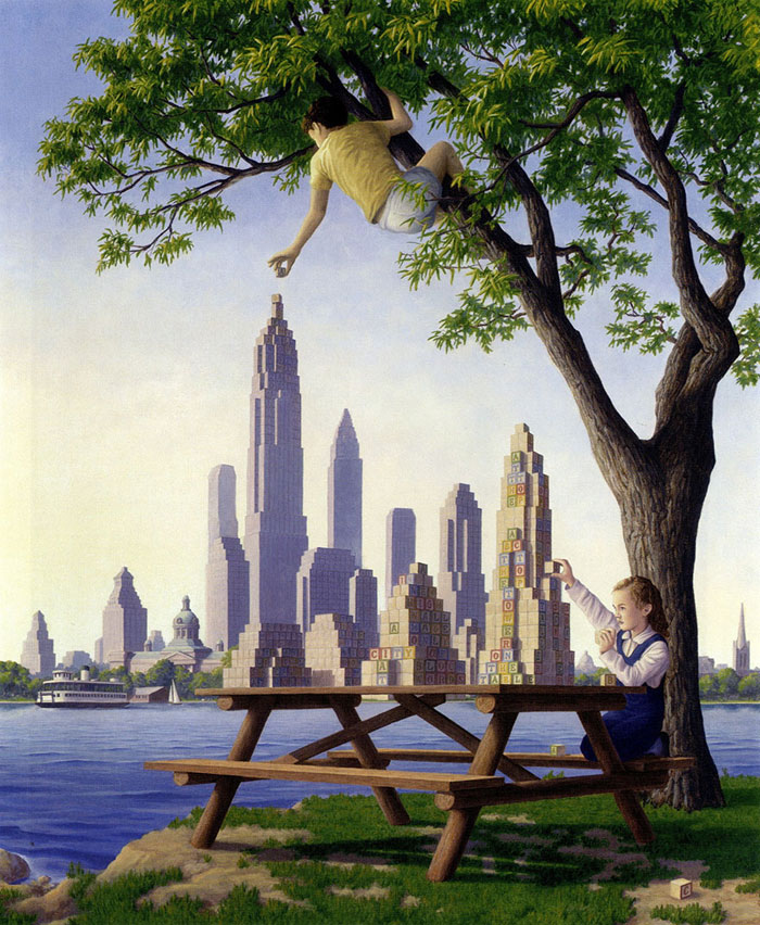 surreal optical illusion paintings by rob gonsalves (17)