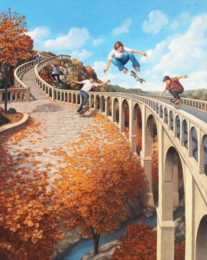 surreal optical illusion paintings by rob gonsalves (3)