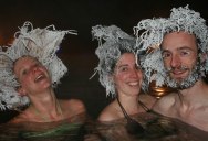 This Canadian Hot Spring has a Hair Freezing Contest Every Winter