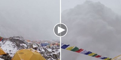 Climber at Everest Base Camp Captures Avalanche Triggered by Saturday's Deadly Earthquake