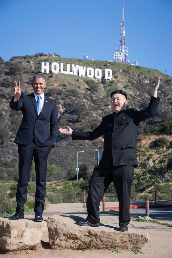 Barack Obama and Kim Jong Un Impersonators Meet in LA (6)
