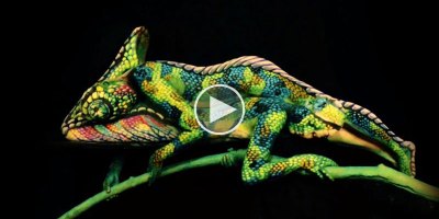 This Chameleon is Actually Two Body Painted Women