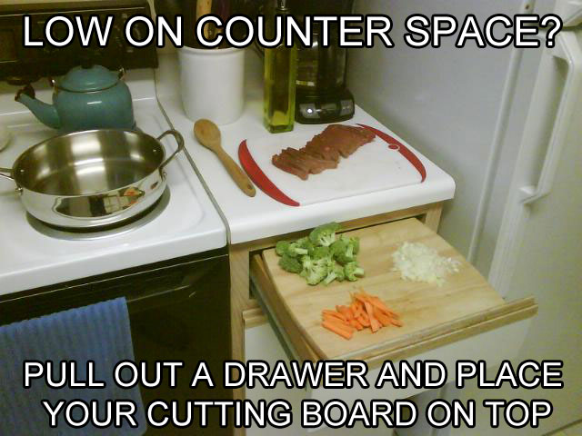 create more counter space life hack The 55 Most Useful Life Hacks Ever