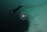 What Freediving Into a Blue Hole Abyss Looks Like