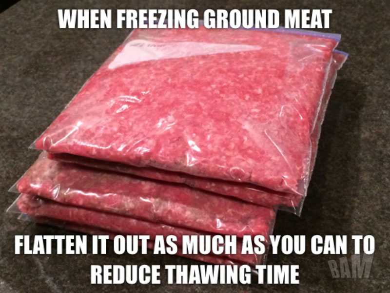 freeze ground meat life hack