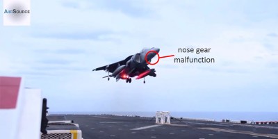 Harrier Jet Pilot Makes Incredible Landing Without Nose Gear