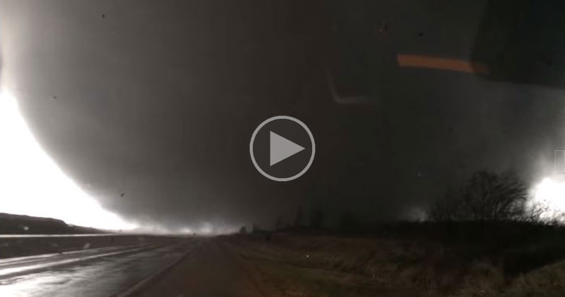 Guy Captures Crazy Close-Up Footage After Getting Caught in Tornado's Path