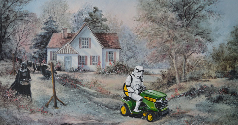 David Irvine Can't Stop Painting Random Characters Into Old Thrift Store Paintings