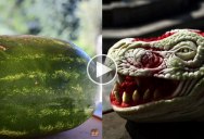 Artist Transforms Watermelon Into Dragon’s Head