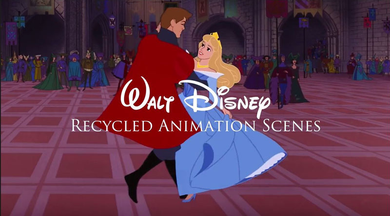 Recycled Animation Sequences from Famous Disney Films