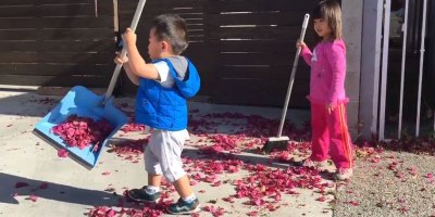 Little Brother Tries to Help Clean Up, Spreads It Everywhere Instead