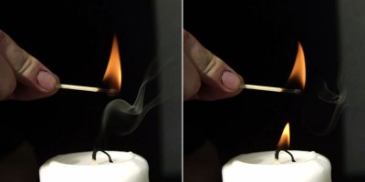 Lighting Candle Smoke in Super Slow Motion