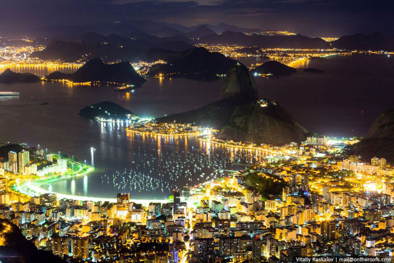 rio de janeiro brazil at night aerial skyline cityscape Picture of the Day: Rio at Night