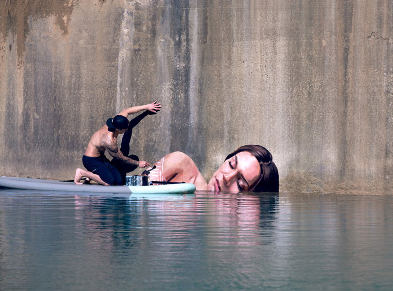 street Artist hula Uses Paddleboard to Paint in Hard to Reach Places (9)