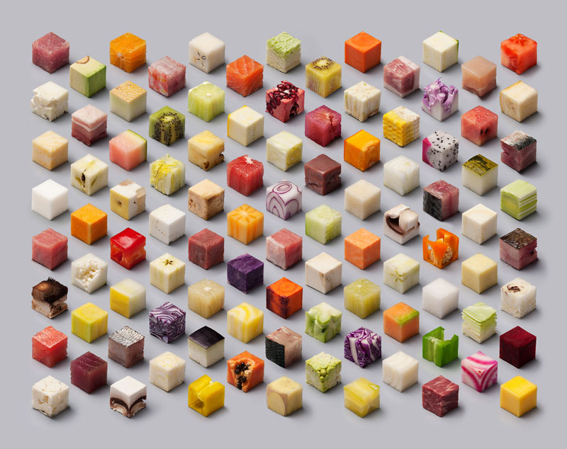 98 Unprocessed Foods Cut Into Perfect Cubes