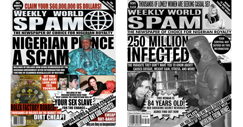 Artists are Turning Spam Headlines Into Tabloid Covers and they Look Identical